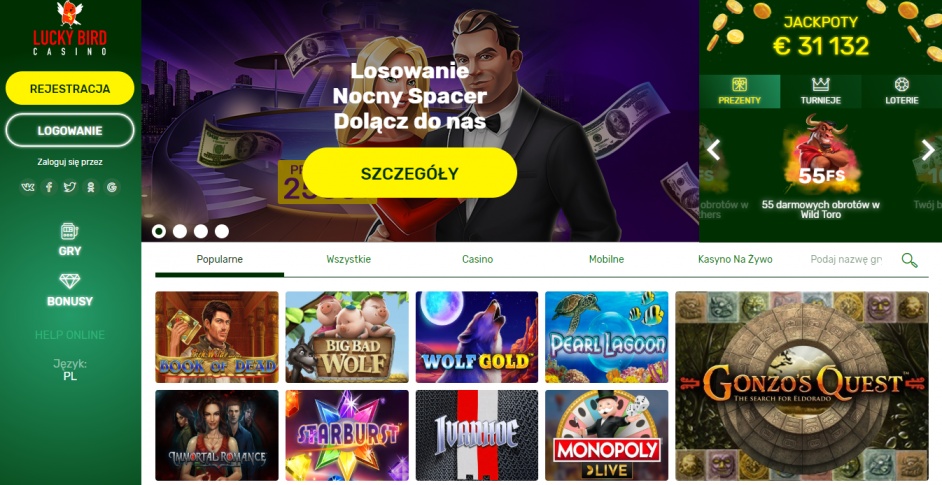 Przeczytaj recenzję Lucky Bird Casino